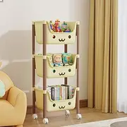 Kids Toy Organiser, Storage Organizer, Kids' Storage Chests, Toy Container, Toy Box, Children Storage Rack, Nursery Shelf, Portable Baby Activity Rack, Playroom, Nursery (3-Tier)