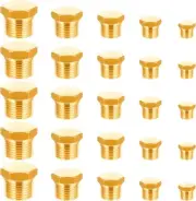 25 Pcs Brass Pipe Plug Fitting 1/8" 1/4" 3/8" 1/2" 3/4" NPT Male,