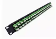 1U 48port High Density Patch Panel, Loaded with LC Duplex Singlemode APC FREEN
