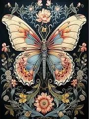 GemZono Diamond Painting Kits DIY 5D Diamond Art Kits for Adults Butterfly Diamond Art Kits Paint with Round Diamond Full Drill Diamond Dots Arts Painting Kits for Home Wall Decor Gifts(12x16inch)
