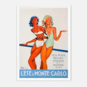 Galrie Vintage Summer Elegance - Monte-Carlo Art Print by Jean Gabriel Domergue, White Frame, A3 30 x 42cm (12 x 16inch)