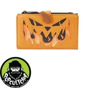 TNBC - Pumpkin Head Jack Glow in the Dark 4" Faux Leather Zip-Around Wallet