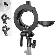 NEEWER CRB1 S Type Bracket Holder with Bowens Mount & Umbrella Hole for Z2 Z1 Z760 NW760 NW700 TT560 Q3 Square Head Round Head Flash Speedlite Compatible with Godox AD200Pro V1