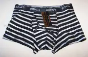 Bonds Mens MYK41D LRC Black Silver Stripe Shine GuyFront Trunk Brief Size L New