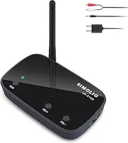 SIMOLIO Long Range Bluetooth Audio Adapter, HiFi Wireless Adapter for Home Stereo/Wired Speakers/Amplifier, Bluetooth to RCA 3.5mm AUX Receiver w/VOL Control for Music Streaming from Smartphone/Tablet