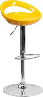Roseto FFIF81072 Retro Modern 19"W Adjustable Height Bar Stool / - Yellow