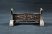 Wenge Samurai Sword Holder Stand Kyrin Carved Wakizashi Tanto Katana Rack 1 Tier