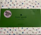 NWT Kate Spade Queen Sheet Set (4pc) Blue Pink Mini Flowers 100% Cotton Percale