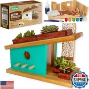 SparkJump Modern Birdhouse Woodworking Kit – Complete DIY Birdhouse Kits for