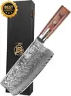 18Cm Japanese Cleaver Knife, Damascus S301 Steel, Hand-Forged Chef Knife