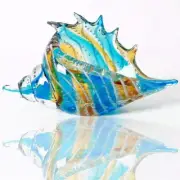 Weather-Resistant Hand-Blown Conch Figurine - Elegant Tabletop or Paperweight