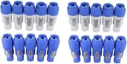 Daiilg 20PCS 3 Pin Male Powercon Connector NAC3FCB Speakon Plug 20A 250V AC Power Plug Connector Blue and Grey White