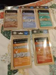 5 Whitman Pocket Size Checklists US Cents Nickels Dimes Quarters Halves Dollars
