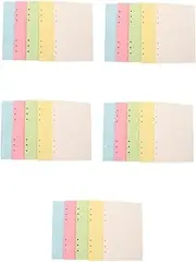 SHINEOFI 5sets Refillable Planner Binder Paper Wide Ruled Loose Leaf Paper A5 Size 5 Color Options Day Planner Refills Supplies 100sheets*5