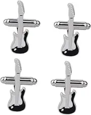 [Holibanna] 2 Pairs Guitar Cufflinks Decorative Shirt Fasteners for Men Unique Music Themed Accessories Eye Catching Costume Enhancements Friends and Lovers