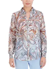 Bcbgmaxazria Printed Button Down Shirt
