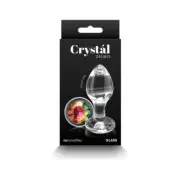 Introducing Crystal Desires Rainbow Gem Medium Glass Butt Plug - Model RD-2021: