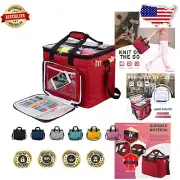 Portable Yarn Organizer Knitting Bag with Adjustable Strap - Ideal for Crafters