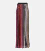 [Missoni] Missoni Striped sequined lamé maxi skirt UK 14 multicoloured