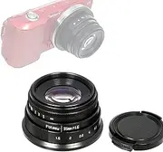 Fotasy 35mm F1.6 Large Aperture Manual Prime Lens APS-C for E-Mount, 35 mm 1.6 Multi Coated Lense, Compatible with Sony E Mount Camera a3000 a3500 a5000 a5100 a6000 a6300 a6400 a6500 a6600 ZV-E10