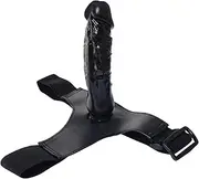 FDYVSQ Adjustable Wearable Strap-on Dildo, Penis Strap-on Dildo Panties Sexy Harness Bondage Belt Strap Gay SM Silicone Anal Dildo Suction Cup Sex Toys for Women(Color:Black Schwarz)