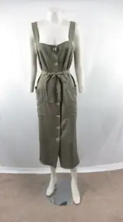 NWT Top Shop Women's Sleeveless Button Front Midi Dress Size 8 #OS481