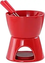 Chocolate Fondue Pot Broth with 2 Fork Candy Tea Light Porcelain Melting Pot
