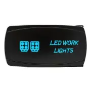 BLUE LED Horizontal LED WORK LIGHTS Rocker Switch 4WD 4X4 UTV Waterproof