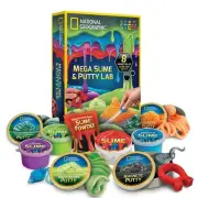 NATIONAL GEOGRAPHIC Mega Slime & Putty Lab Kit - 4 Slimes & 4 Putties Includi...