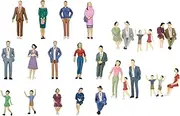 50 Pieces 1/30 HO Scale Multicolor Figures People Passengers Models for Train Platform Railway Layout Building Miniature Scenes Decoration