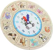 Kisangel Educational Wooden Clock Puzzle for Animal Design Teaching Clock for Learning to Tell Durable Cognitive Development for Ages for Home and