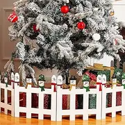 Blulu Christmas Tree Fences Party Decoration Christmas Tree Gate White Picket Fence Barrier for Pets Dog Cat Flexible Picket Xmas Tree Barrier for Holiday Office Home Decor, 12 Inch(4 Pieces)