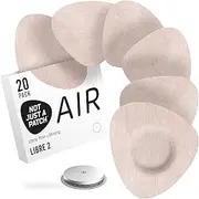 Not Just A Patch Freestyle Libre 2 Covers (20 Pack) - Thin, Strong and Light, Ultra-Long 14 Day Adhesion - Durable Lingo CGM & Libre 2 Sensor & Protector Patches - Air Libre 2 Beige