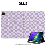 SEDL 復古迷幻格紋 拼接  IPAD保護套 筆槽保護套 平板保護殼 AIR MINI PRO 10代 11 12