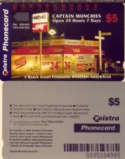 WA PHONECARD (MINT) CAPTAIN MUNCHIES FREMANTLE - CHEAP