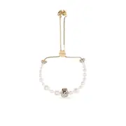 [Alexander Mcqueen] Alexander Mcqueen Pearl-embellished Bracelet ONE SIZE GOLD/WHITE