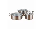 6 Pc Kitchen Sauce Pan Pots Set 430 Stainless Steel Cookware Set Milk stock Pot Pans Set