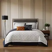 Bebejan Geometric Black & White 5 Piece Reversible Comforter Set in King