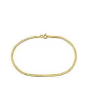 10K Italian Gold Herringbone Chain Ankle Bracelet