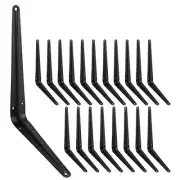 20 Pack Black Shelf Brackets 10 inch Heavy Duty DIY Floating Wood Shelf Brack...