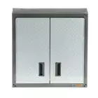 Steel 1-Shelf Wall Mounted Garage Cabinet in Silver Tread