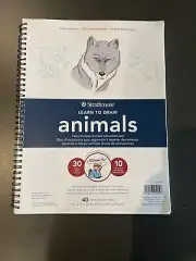 Strathmore 40pg Learn to Draw Animals Instruction Pad 30 Lessons 10 Vid Tutorial