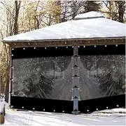 Waterproof Outdoor Curtain Panel for Gazebo Pergola Porch Transparent Tarpaulin with Rust Proof Grommets Warm and Customizable Perfect for Outdoor Space 160x200cm