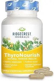 RidgeCrest Herbals Thyroid Thrive Herbal Vegetarian Capsules, 60 Count