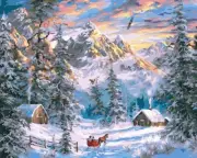 Clever Monsters Winter Fairytale Paint By Number Kit Framed DIY Art 16x20