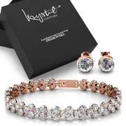 Boxed Bracelet and Earrings Set Embellished with SWAROVSKI® crystals