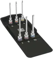 Wera 6 Pce 8740 C HF 2 Hold Function 1/2" Drive Long Hex Drive Socket Set,004210