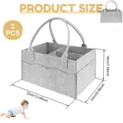 2 Pcs Felt Diaper Caddy Organizer Portable Baby Diaper Organizer Foldable paBHf