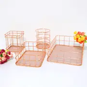 Rose Gold Iron Organizers Storage Bins & Baskets