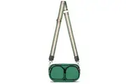 Punch Neoprene Double Pocket Travel Bag Purse Handbag w Crossbody Strap Green